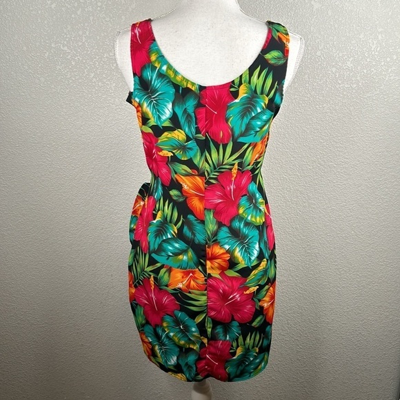 La Belle Hawaiian Tropical Vintage Front Wrap Dress Size Large - Picture 4 of 6